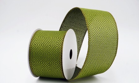 Matchagroen geometrisch ruitpatroon tweed draadlint_KW0477GC-15-185